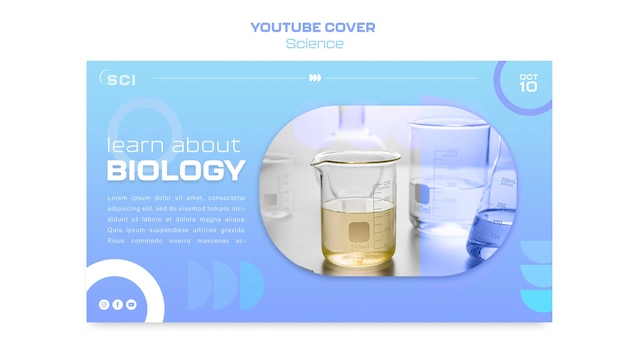 Gratis PSD gradient science concept youtube-omslag