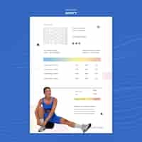 Gratis PSD gradiënt sport concept factuursjabloon