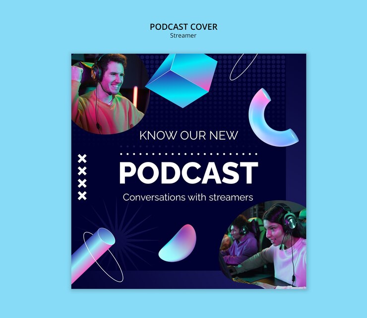 PSD Gratis gradient streaming hobby template