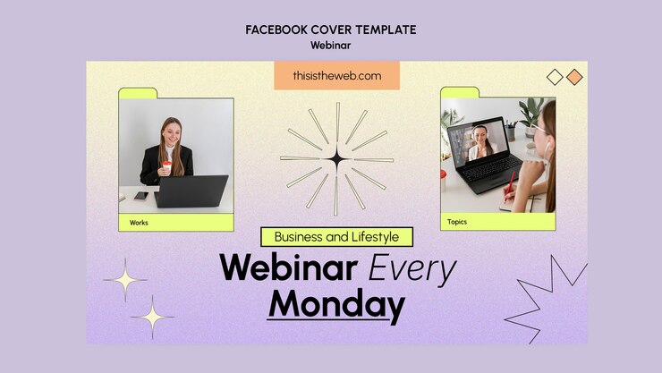 PSD Gratis gradient webinar template