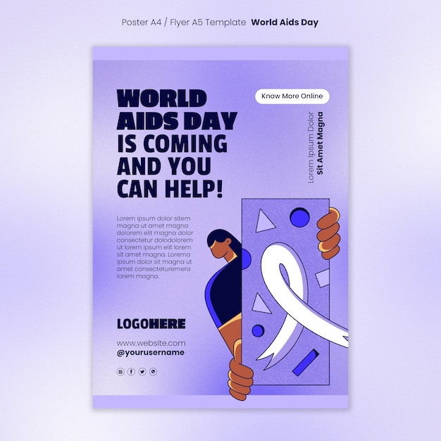 Gradiënt wereld aids dag poster