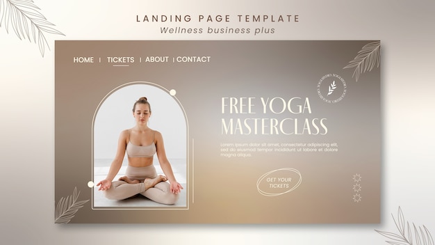 Gratis PSD gradiënt yoga ontwerpsjabloon