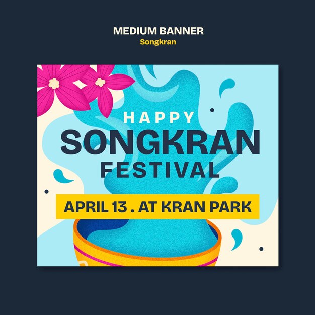Gradiente de la celebración de Songkran estandarte medio