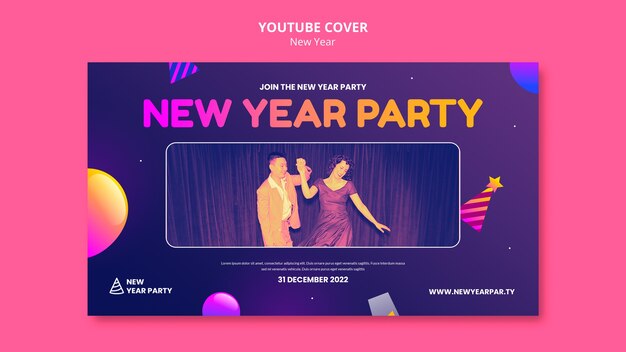 Gradiente copertina youtube del nuovo anno 2023