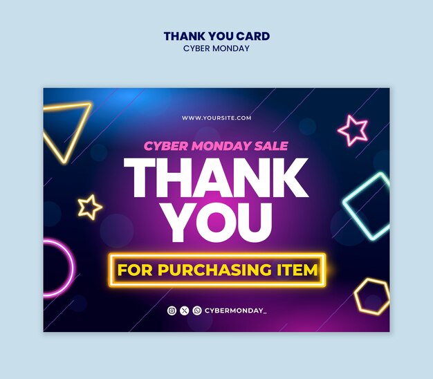 Gradiente Cyber lunes gracias al diseño de la plantilla de la tarjeta