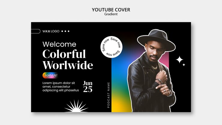 PSD Gratis gradients style youtube cover