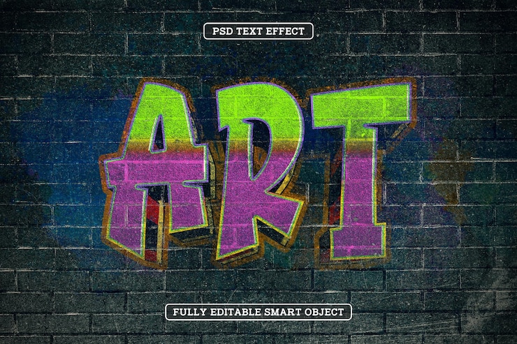 Gratis PSD graffiti street art spray tekst effect