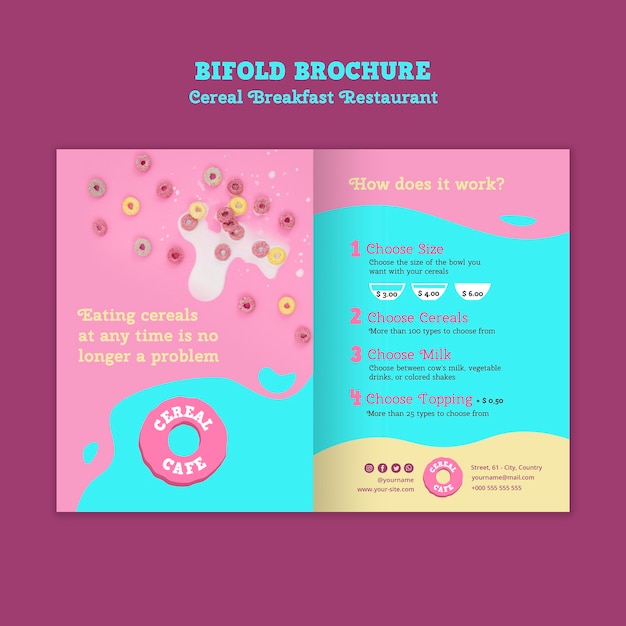 Gratis PSD granen ontbijt brochure menu