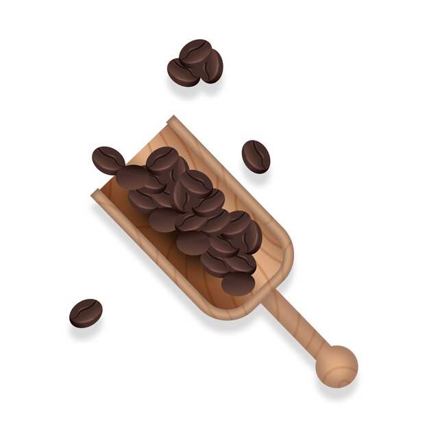 Granos de café tostados realistas