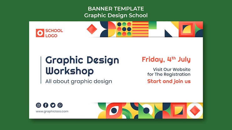 PSD Gratis graphic design workshop banner template