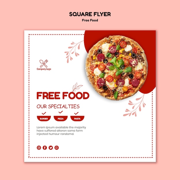 Gratis eten flyer ontwerp