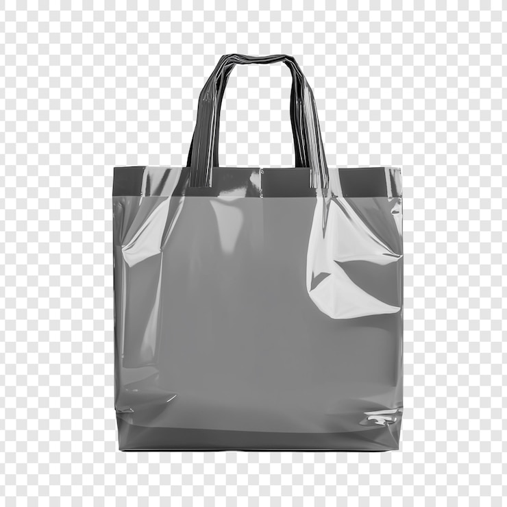 PSD Gratis gray plastic shopping bag mockup