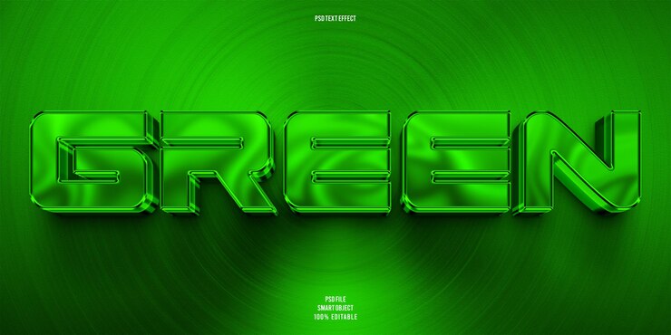 PSD Gratis green 3d editable text effect