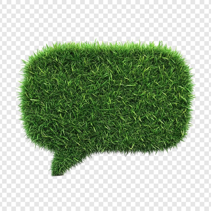 Gratis PSD green grass speech bubble eco-vriendelijk communicatieconcept