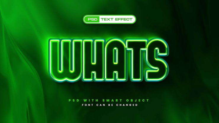 PSD Gratis green whats liquid metallic text effect