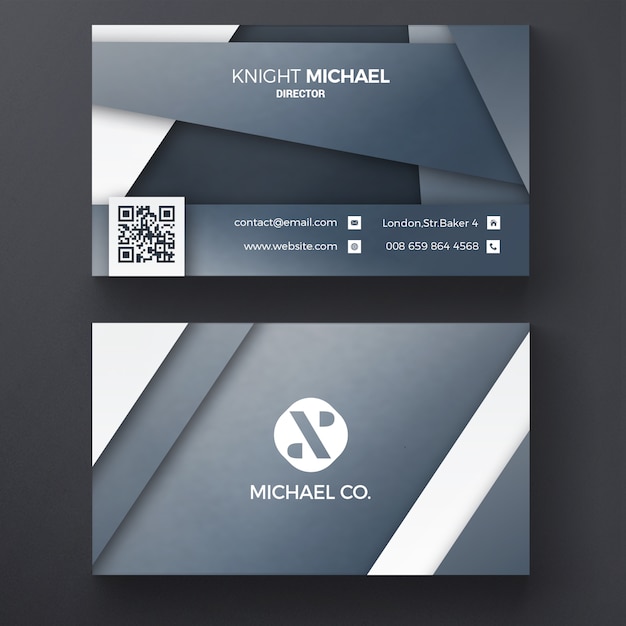 Gratis PSD grijs corporate business card