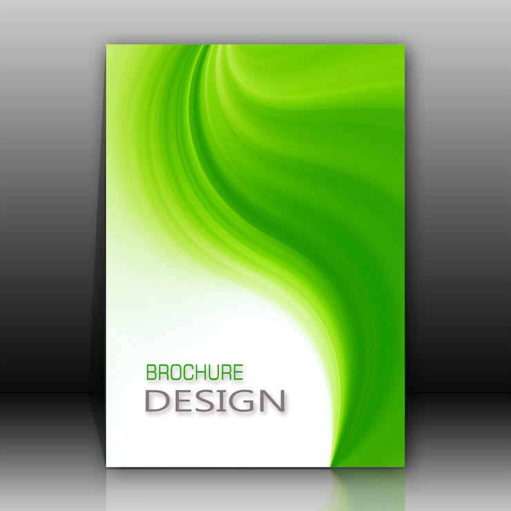 Gratis PSD groen en wit brochure ontwerp