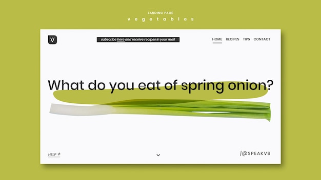 Gratis PSD groenten concept bestemmingspagina sjabloon