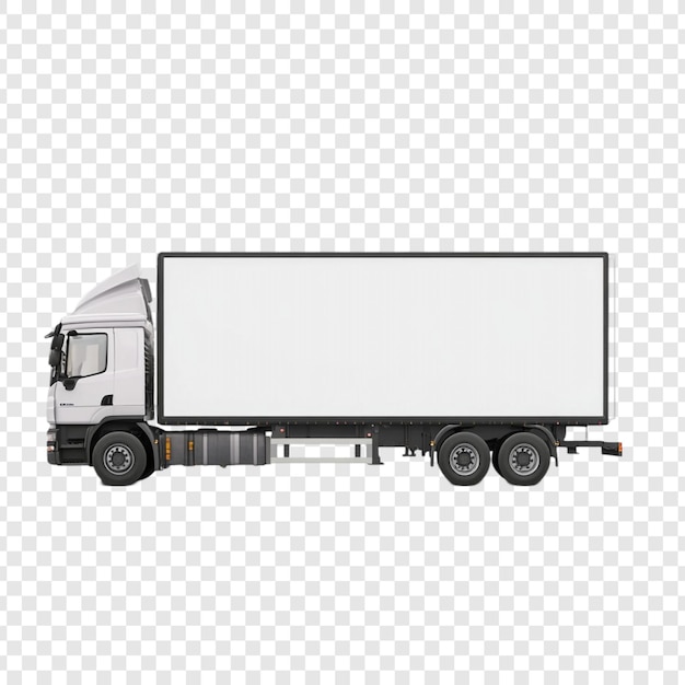 Grote witte vrachtwagen op een doorzichtige achtergrond
