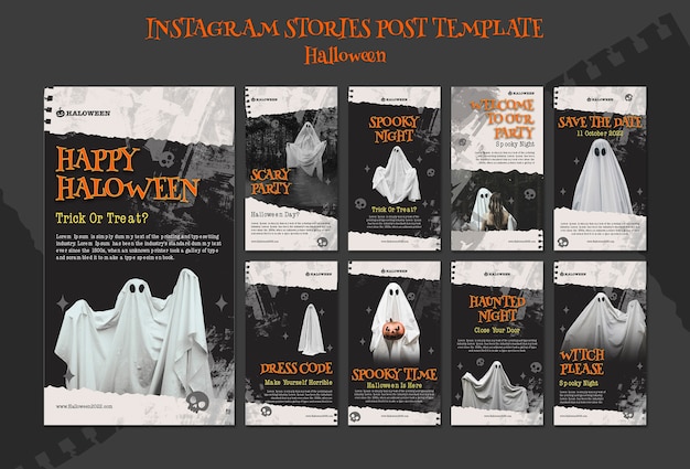 Gratis PSD grungy happy halloween instagram-verhalen