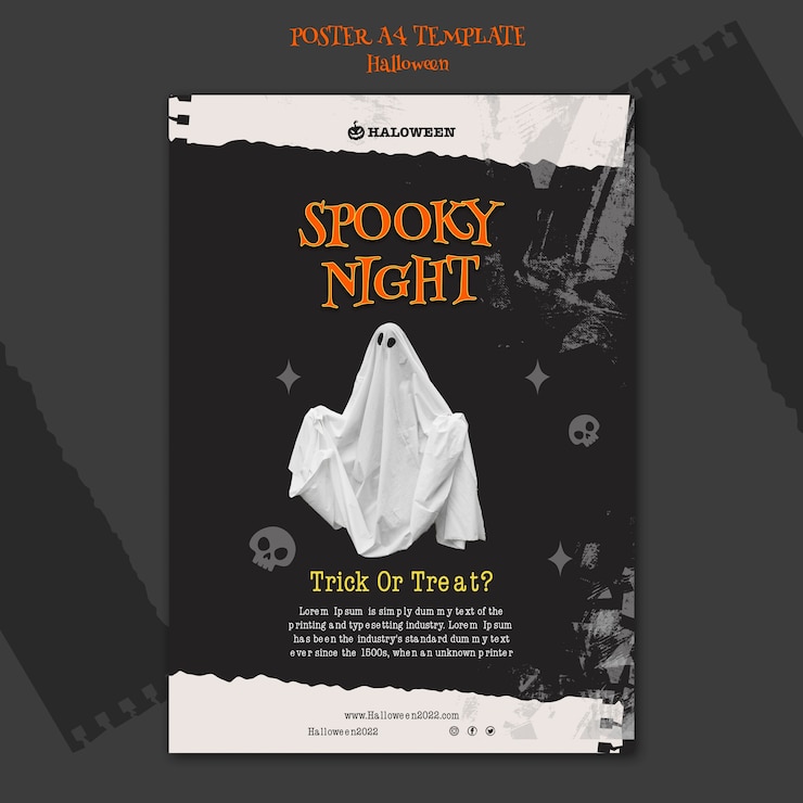PSD Gratis grungy happy halloween poster template