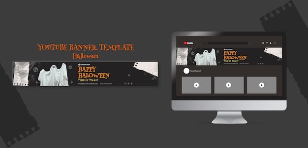 Grungy happy halloween youtube-banner