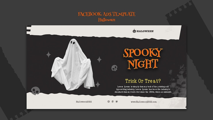 PSD Gratis grungy happy halloweenfacebook template