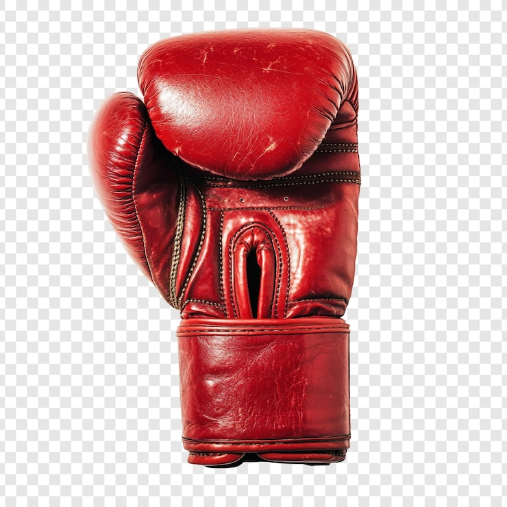 PSD gratuito guanto da boxe in pelle rossa d'epoca