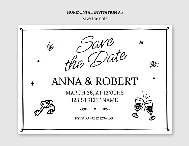 Guardar el diseño de la plantilla de invitación de fecha