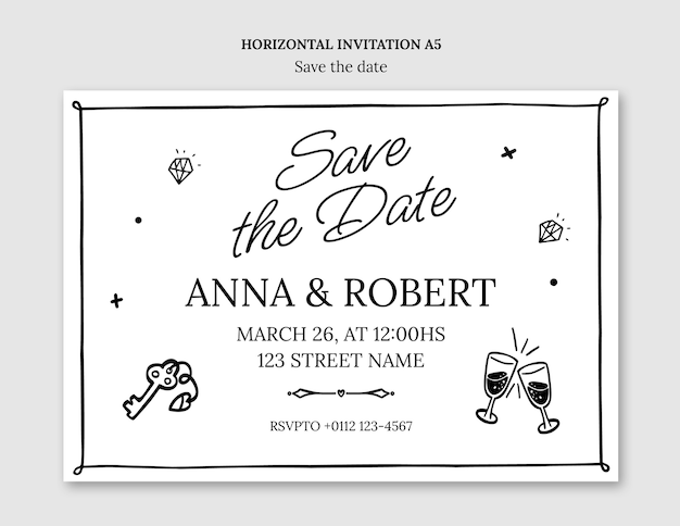 Guardar el diseño de la plantilla de invitación de fecha