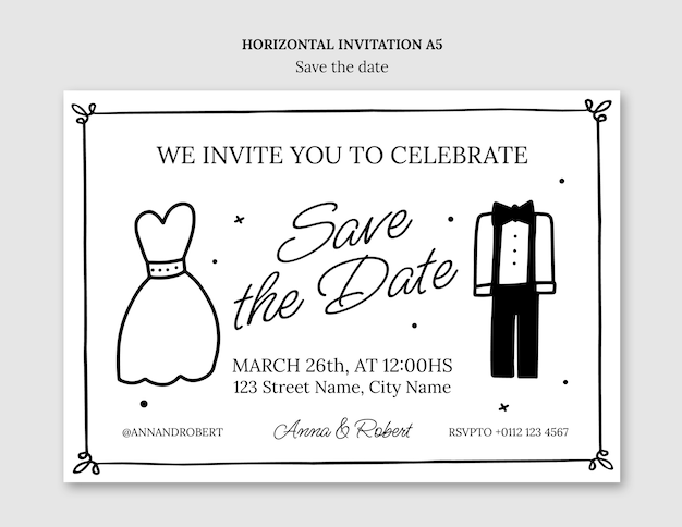 Guardar el diseño de la plantilla de invitación de fecha