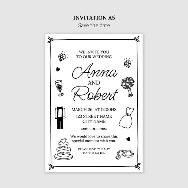 Guardar el diseño de la plantilla de invitación de fecha