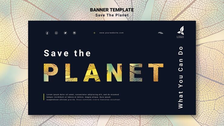 PSD gratuito guardar la plantilla de banner del planeta