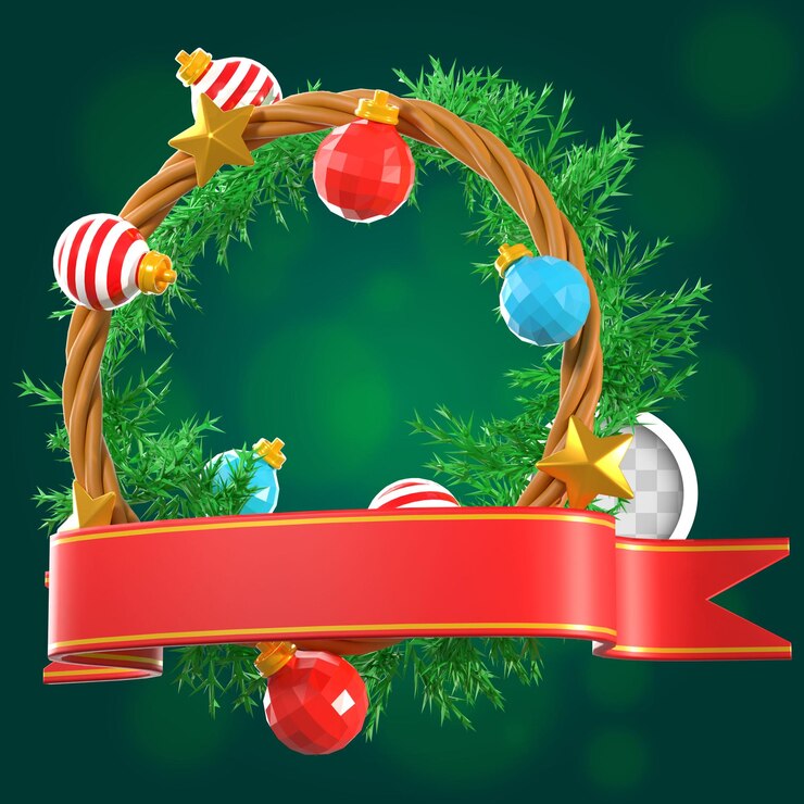 PSD gratuito guirnalda de navidad con luces y espacio para texto ilustración 3d