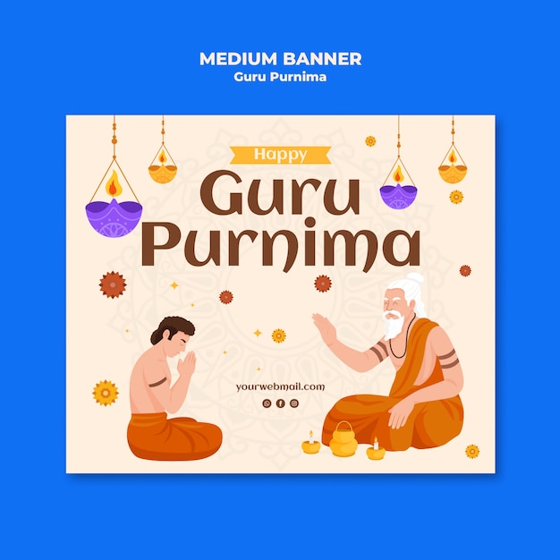 Gratis PSD guru purnima sjabloonontwerp