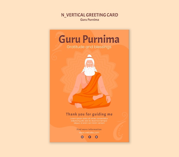 Gratis PSD guru purnima sjabloonontwerp