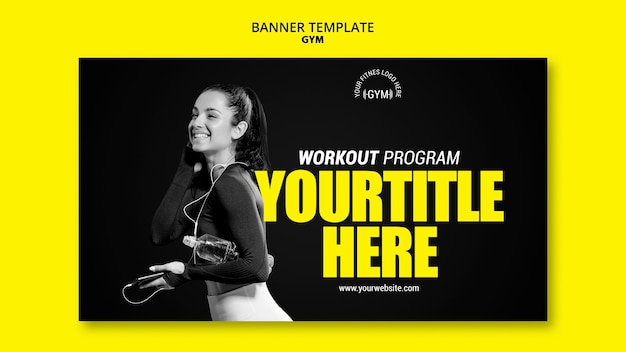 Gratis PSD gym banner sjabloon concept