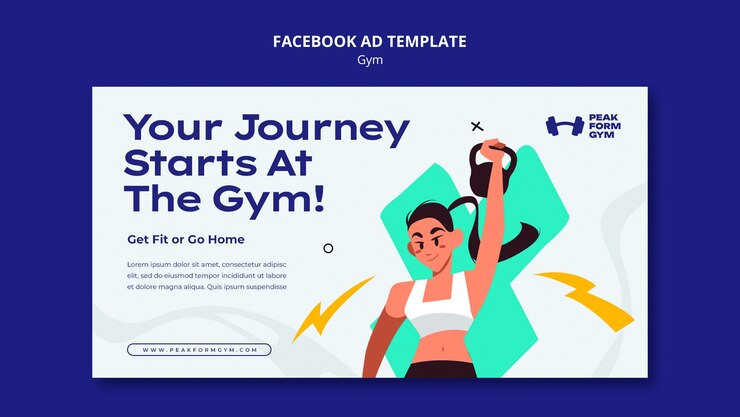 PSD Gratis gym training facebook template