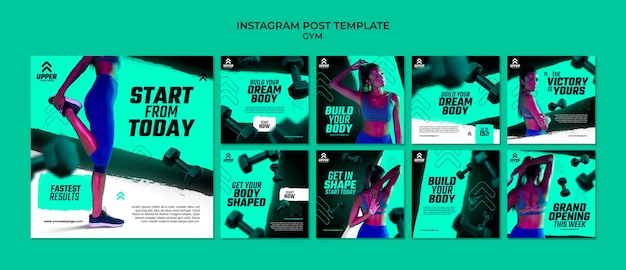 Gratis PSD gymtraining op instagram