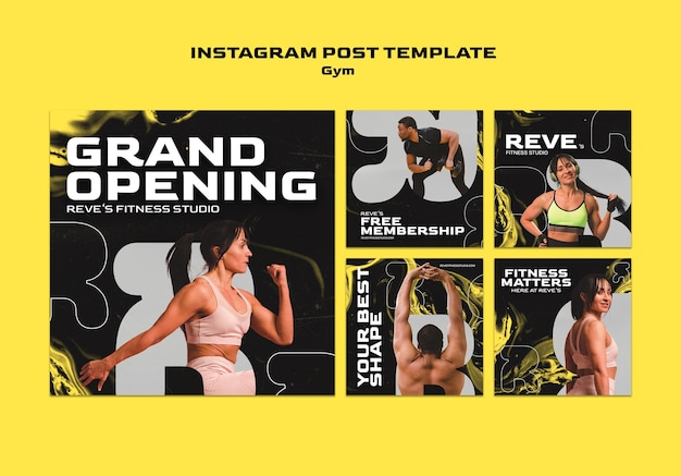 Gratis PSD gymtraining op instagram