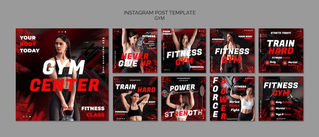 Gratis PSD gymtraining op instagram