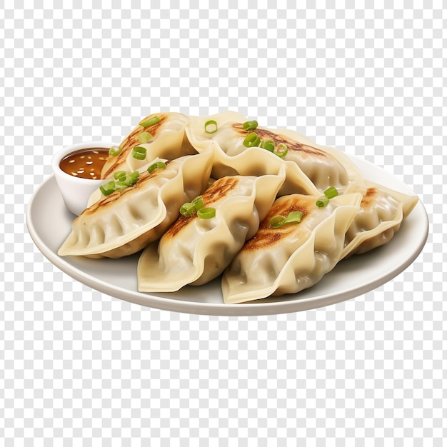 Gyoza aislado en un fondo transparente