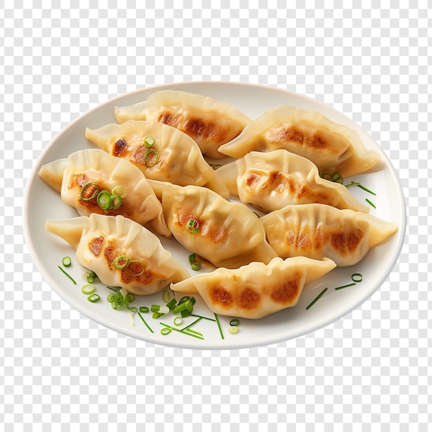 Gyoza geïsoleerd op een doorzichtige achtergrond