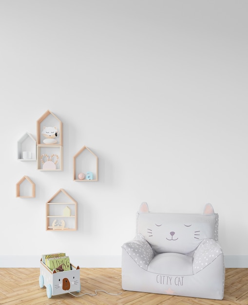 PSD gratuito habitación infantil con sillón y juguetes.