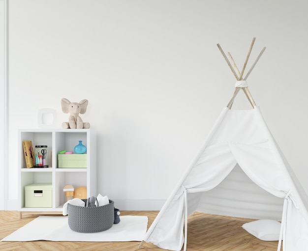 Habitación infantil con tipi blanco