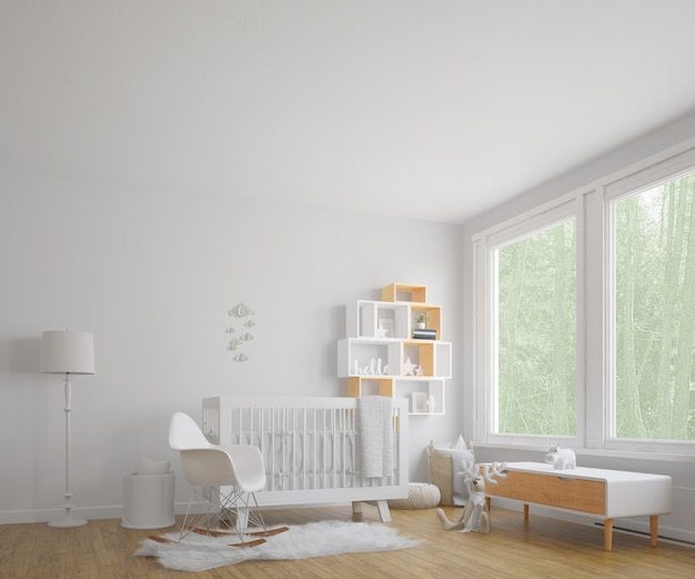 PSD gratuito habitación infantil con ventana grande