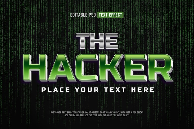 Hacker 3d psd-teksteffect
