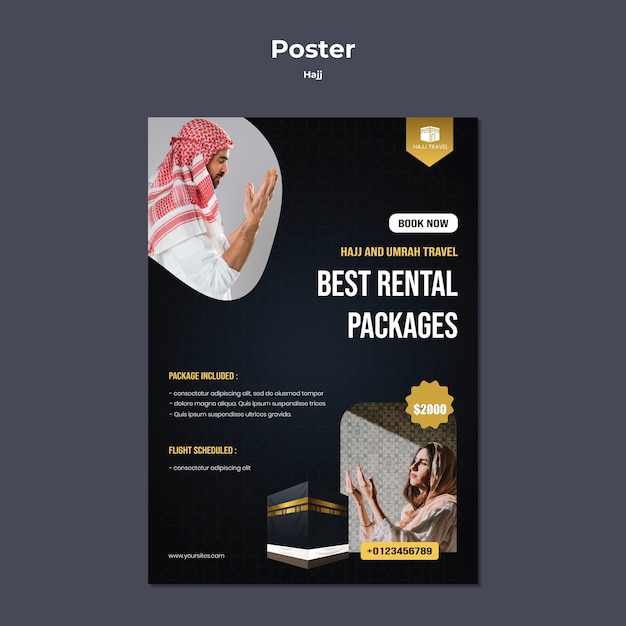 Gratis PSD hadj poster sjabloonontwerp