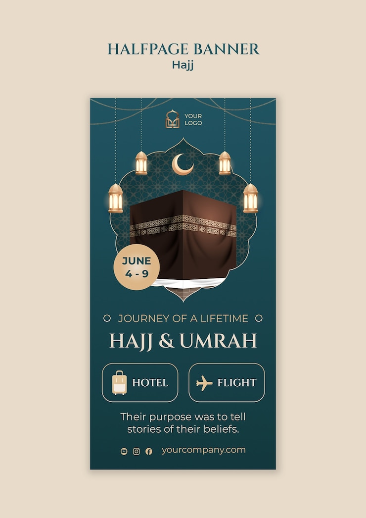 PSD Gratis hajj halfpage banner template design