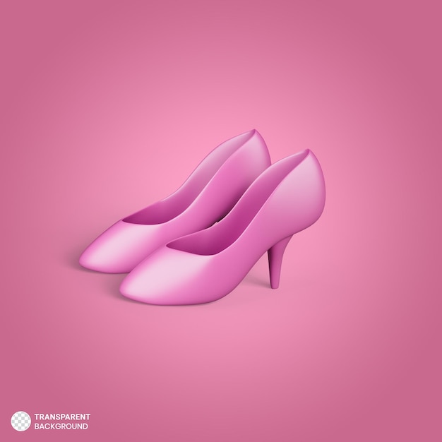 Hak schoen van vrouw pictogram geïsoleerd 3d render illustratie